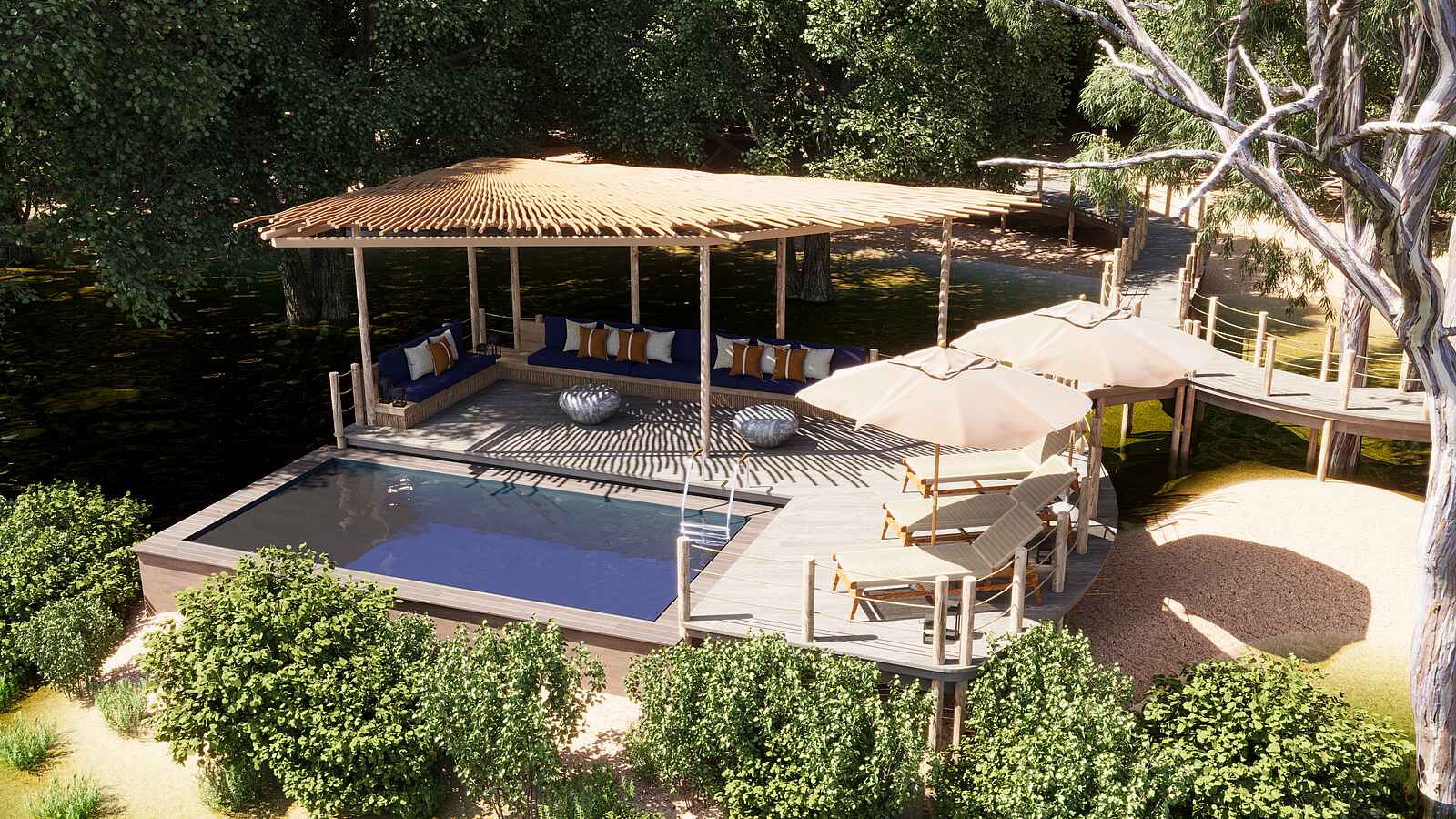 Xugana Island Lodge: Der Poolbereich Xugana Island Lodge: Der Poolbereich