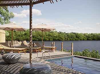 Xugana Island Lodge: Die Pool Lounge Xugana Island Lodge: Die Pool Lounge