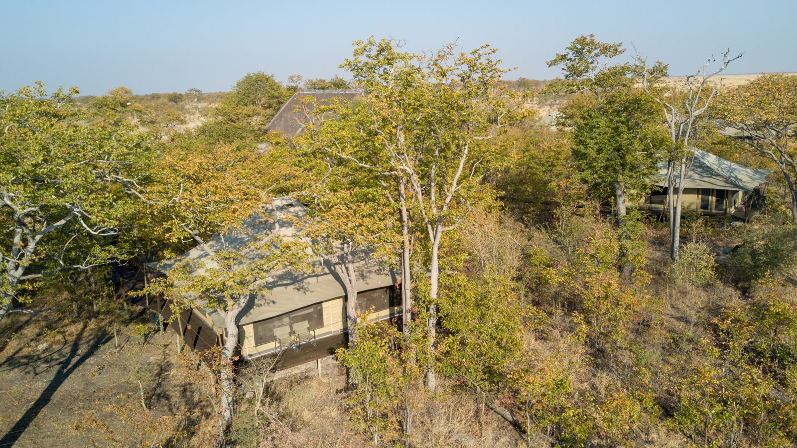 Camp Kuzuma, Hideaways, Kazuma Forest Reserve, Luftbild, Zeltsuite, Afrikarma, Afrikarma Safaris, Afrikarma Safaris - Wildnis. Hautnah., Afrikarma.de