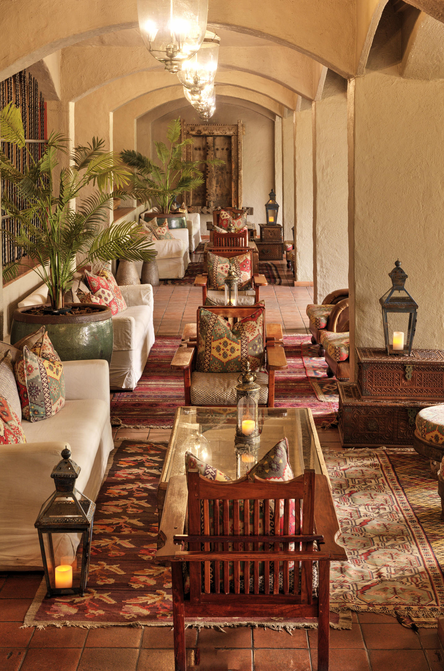 Chobe Game Lodge: Blick durch die Lounge