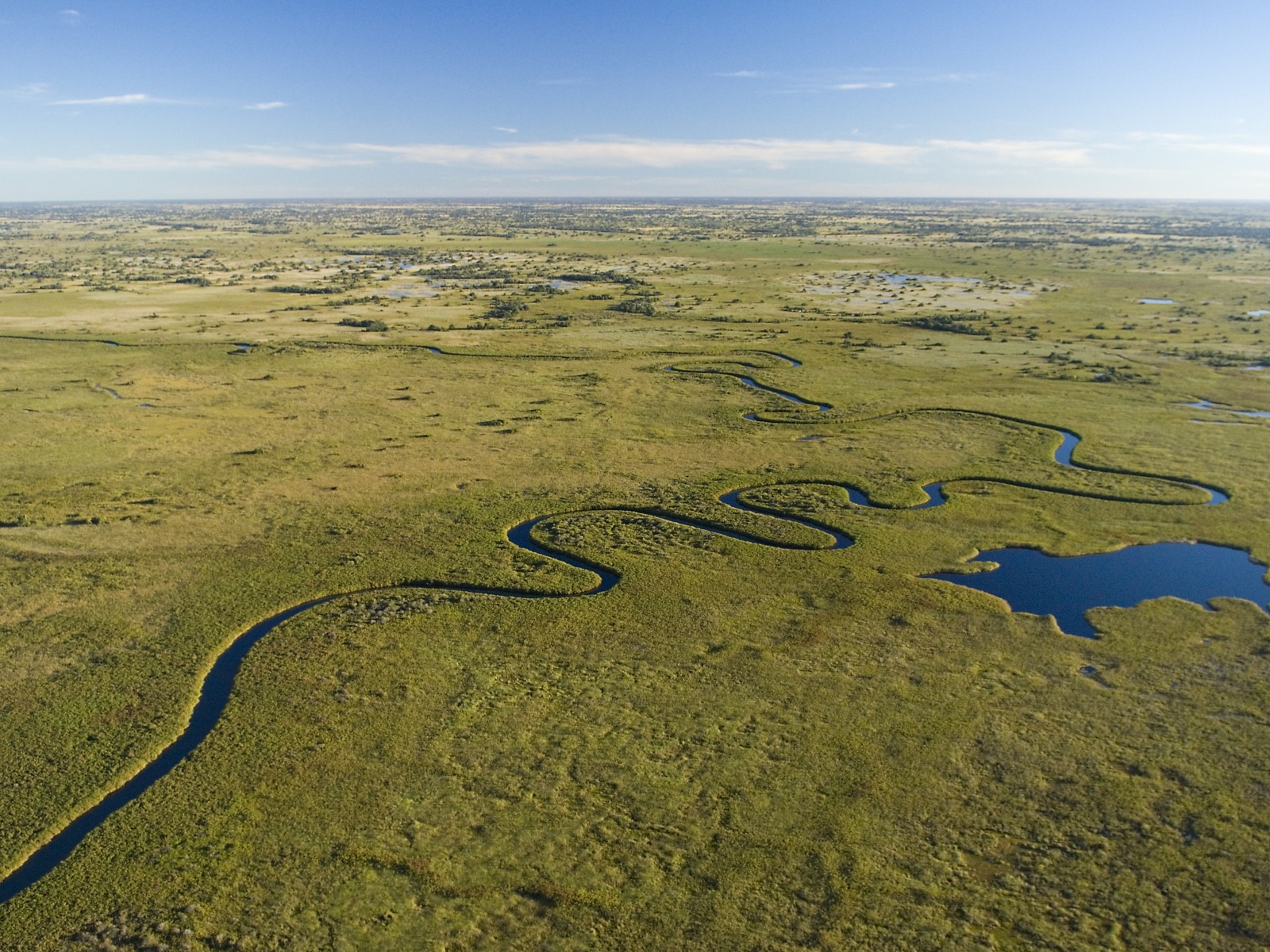 Duba Plains Camp: Luftbild Flussschleifen