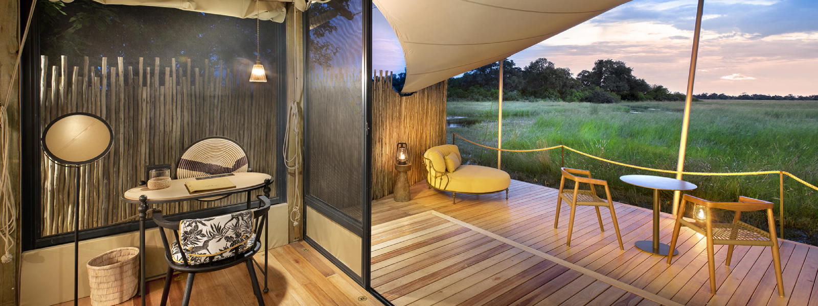 Khwai Leadwood: Standardzelt mit Veranda Standardzelt mit Veranda und Aussicht