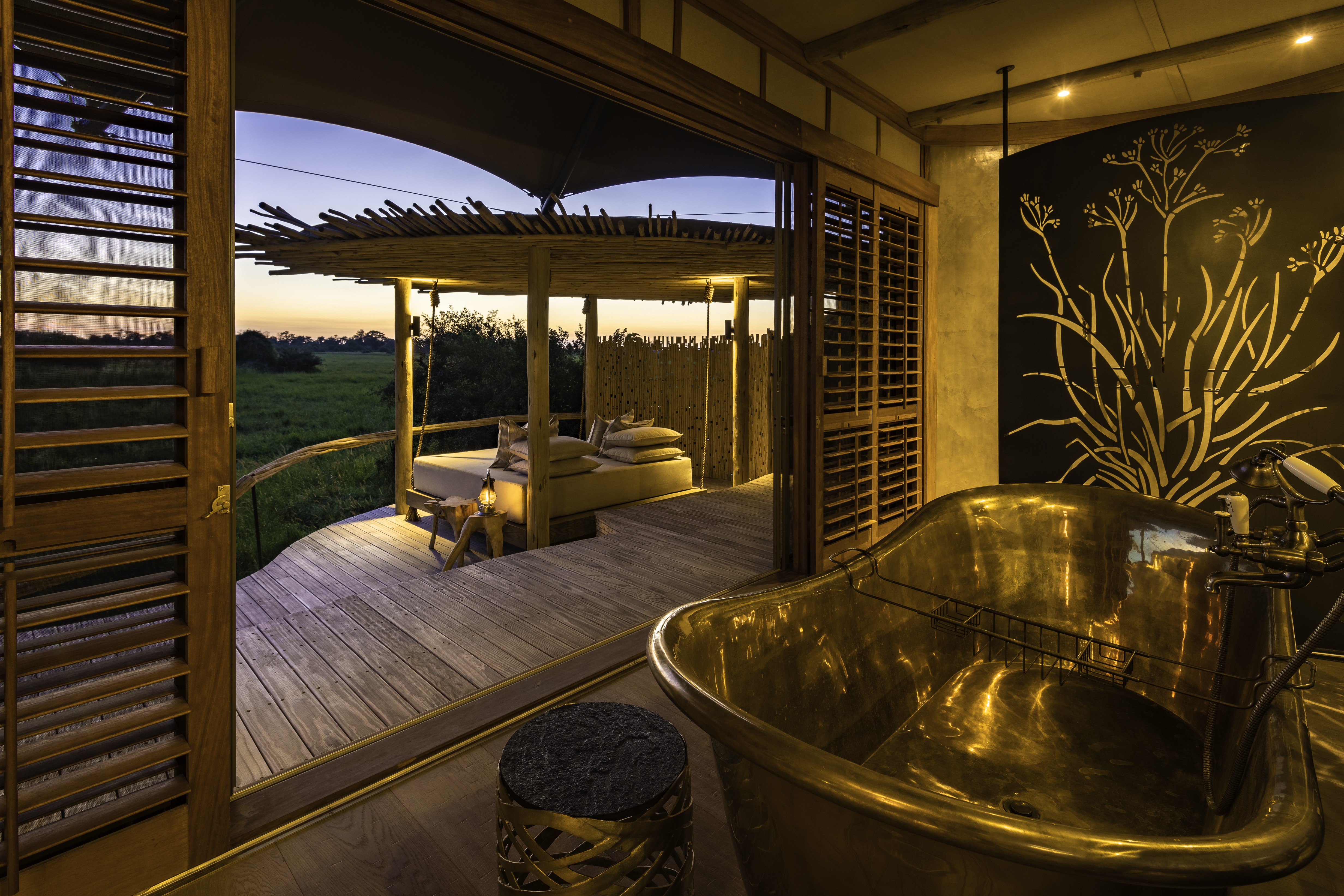 Mombo Camp: Badewanne mit Ausblick