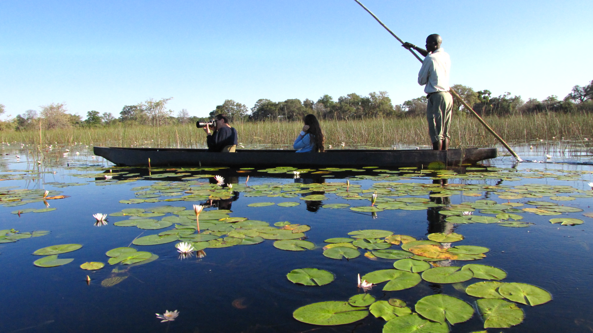 Horse Back Riding, Linyanti, Motswiri Camp, NG 16, Reiten, Selinda Konzession, Aktivitäten, Kanal, Mekoro, Mokoro, Poler, Selinda Spillway, Wasserweg, Magweggana