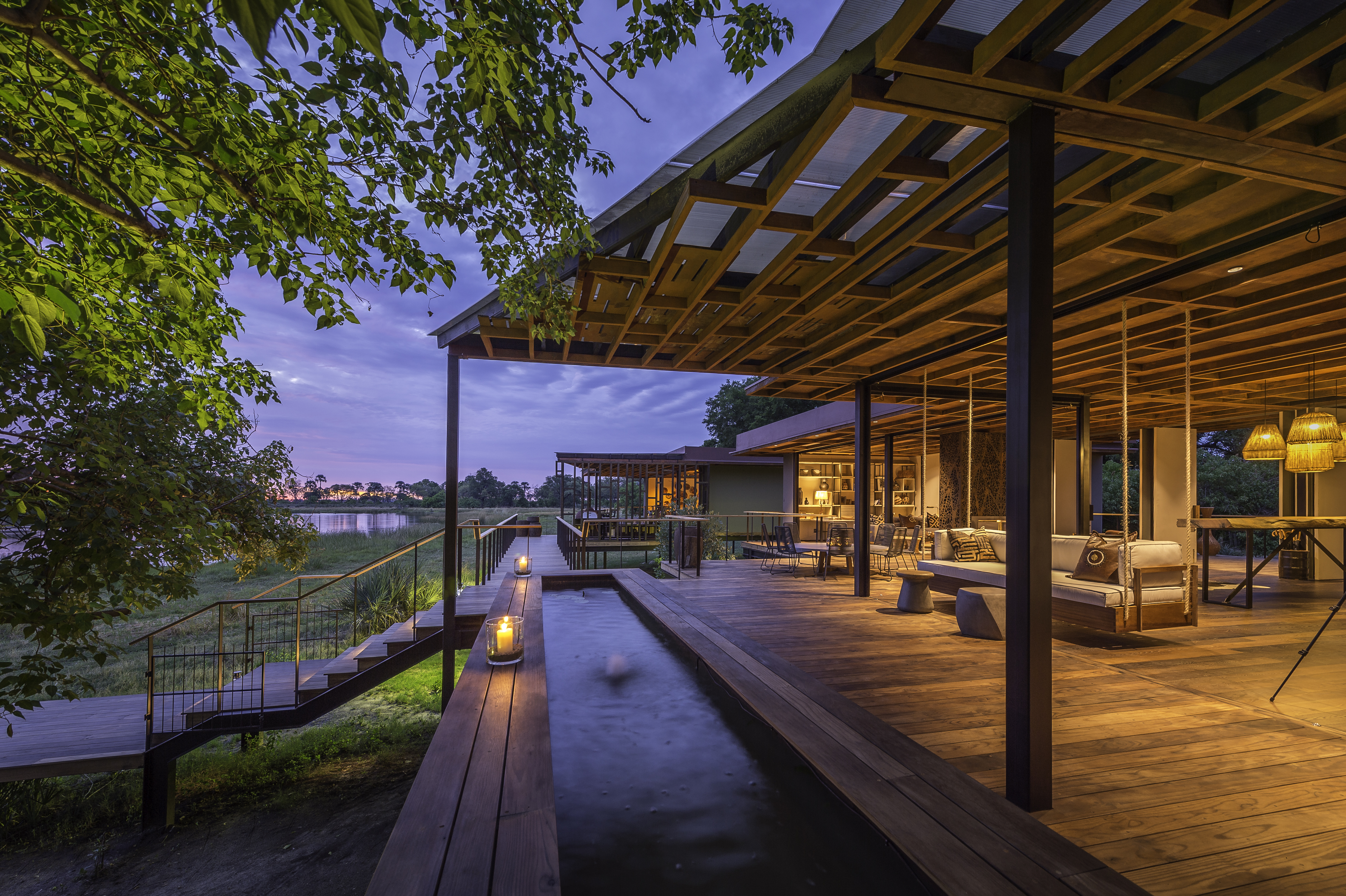 Qorokwe Camp: Lounge und Vordach