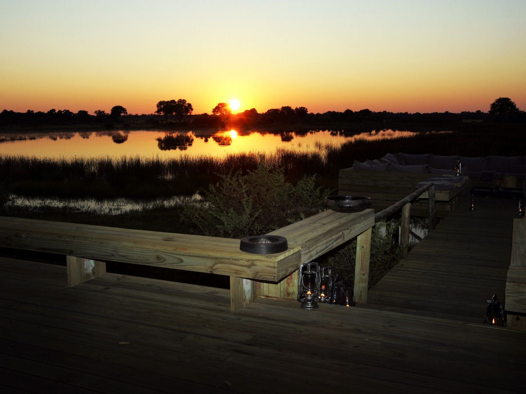 Khianadiandavhu, Kwedi Community Trust, Moanachira, NG 22, Okavango-Delta, Sonnenuntergang, Vumbura Plains