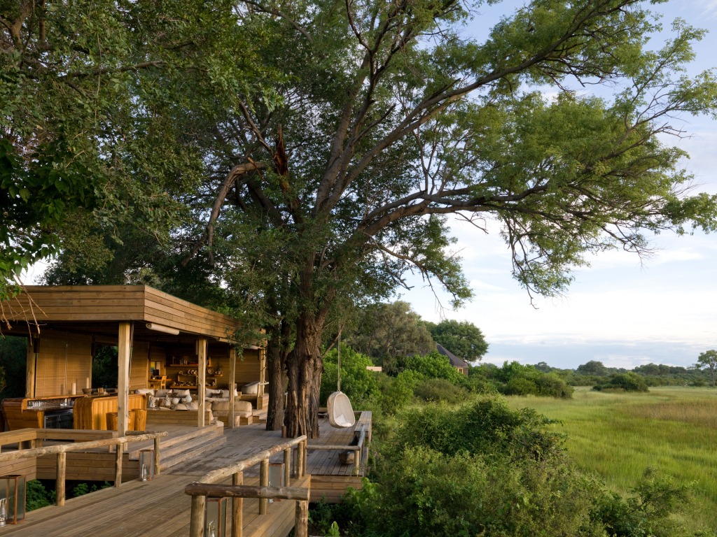 Vumbura Plains Camp: Blick vom Deck auf die Flutebene