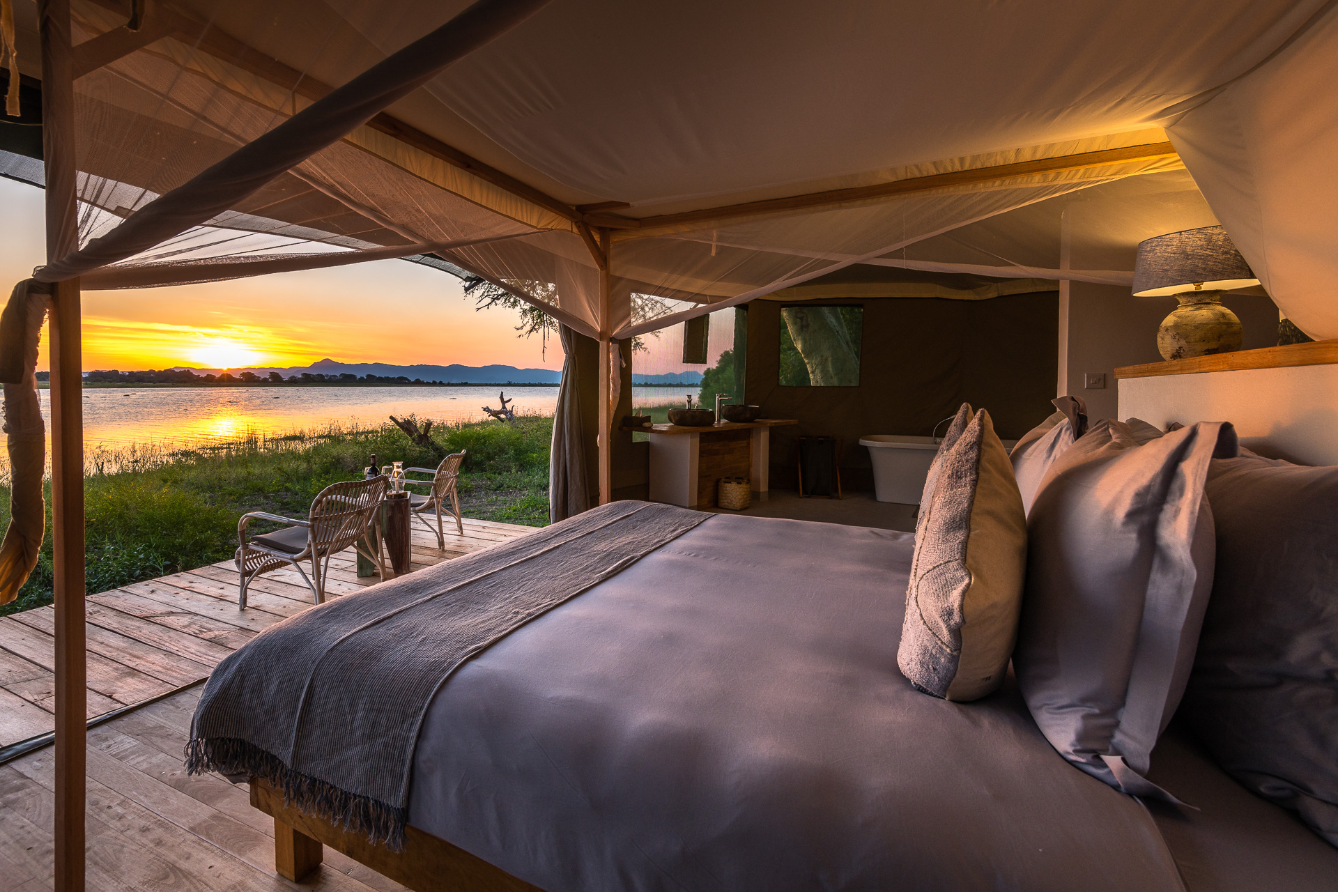 Kuthengo Camp: Doppelbett
