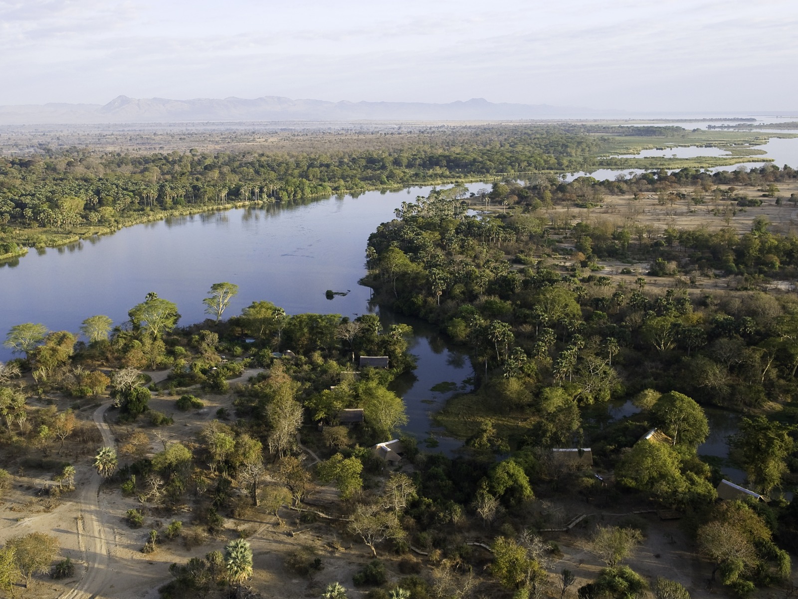 Mvuu Lodge: Luftbild