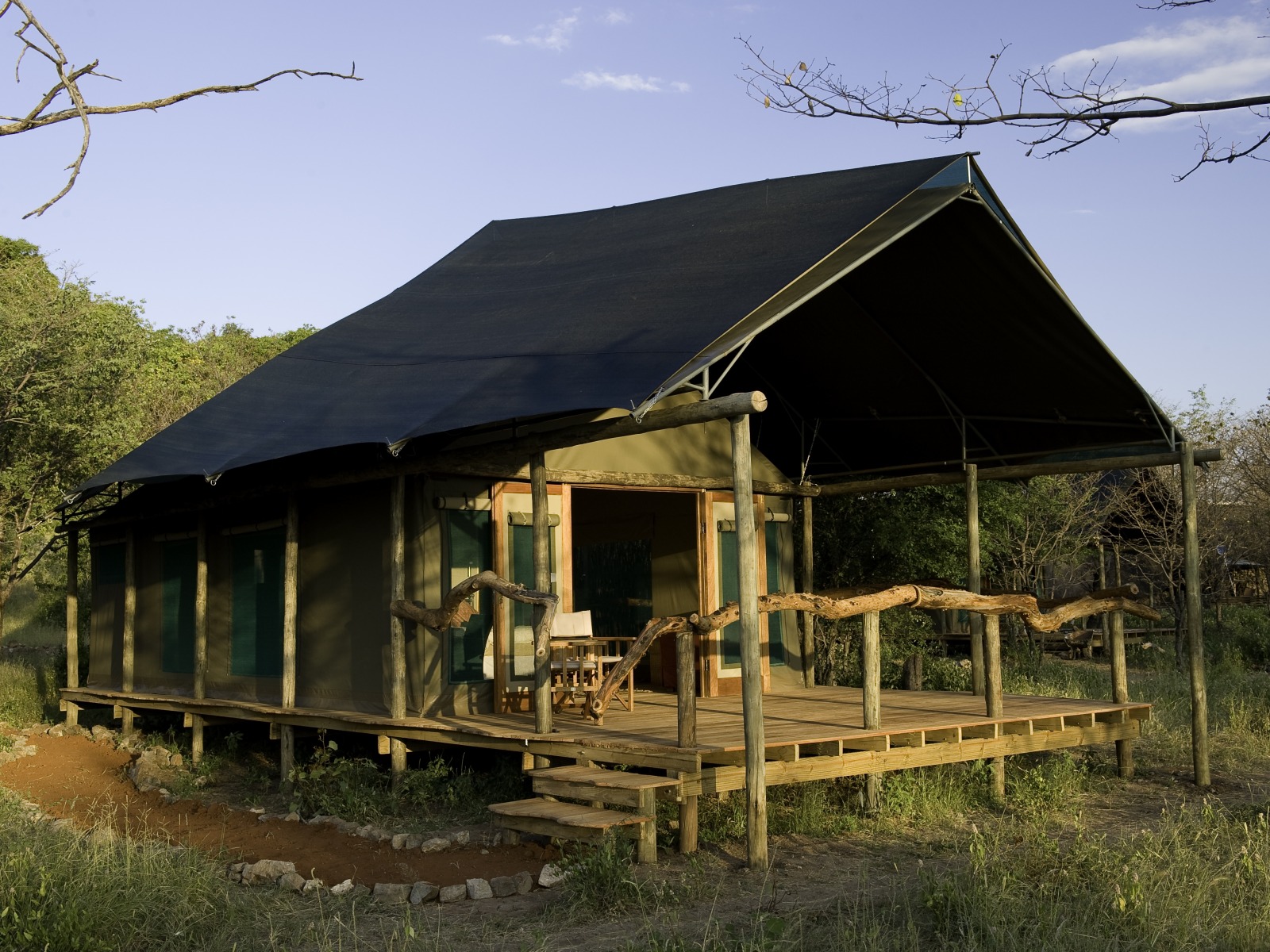 Etosha, Etosha National Park, Etoshapfanne, Ongava Game Reserve, Ongava Tented Camp, Deck, Gästezelt, Private Veranda, Wilderness Safaris