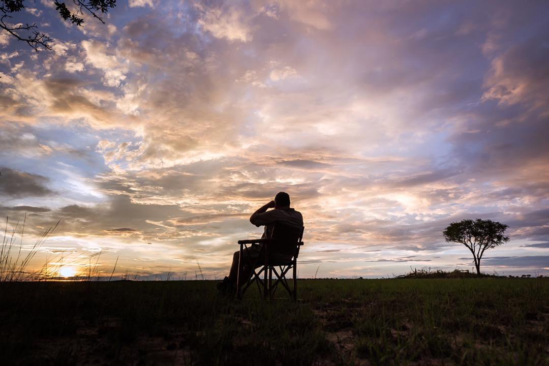 Chisa Busanga Camp: Sonnenuntergang