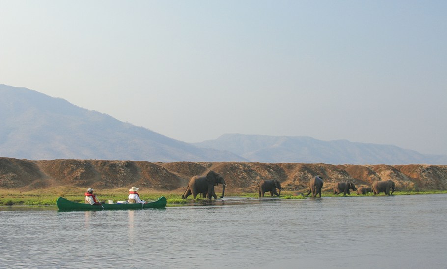 Hochzeitsreise, Lower Zambezi, Lower Zambezi National Park, Luxus, Royal Zambezi Lodge, Sambesi, Sambesital, Aktivitäten, Elefanten, Kanu-Safari, Landschaft, Loxodonta Africana, Zambezi Escarpment, Afrikarma, Afrikarma Safaris, Afrikarma Safaris - Wildnis. Hautnah., Afrikarma.de