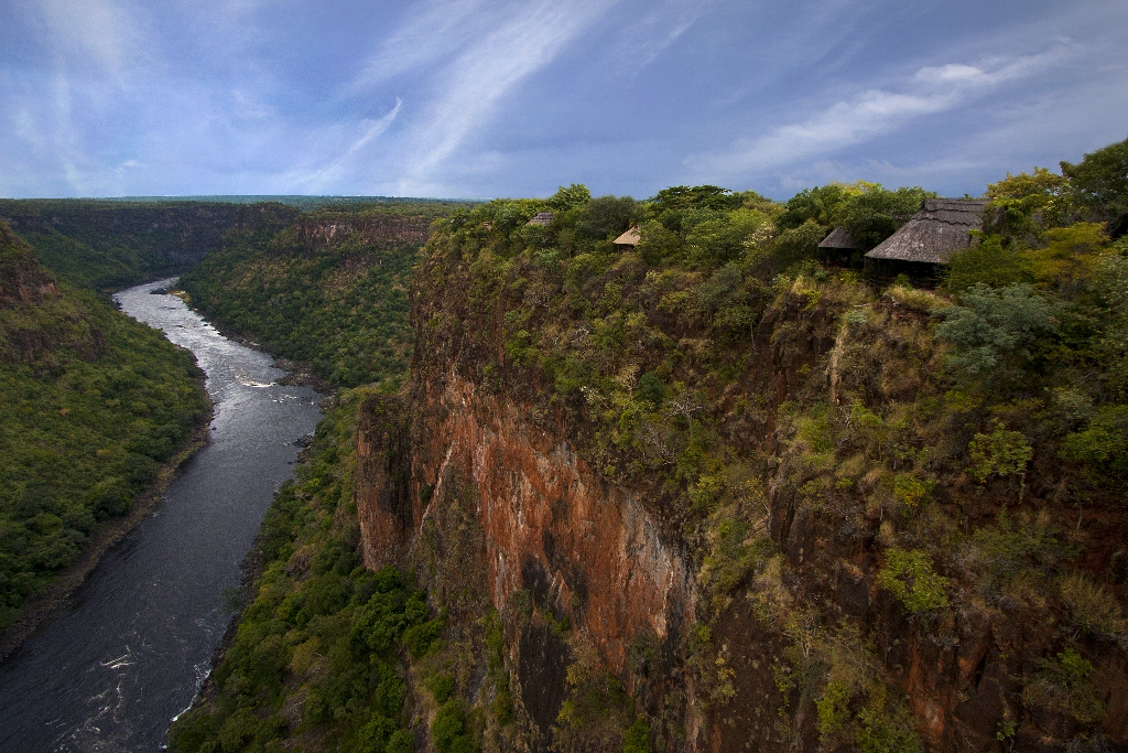 Gorges Lodge, Imvelo, Sambesi, Sambesi-Schlucht, Viktoriafälle, Blick, Lodge, Panorama, Schlucht, Batoka Gorge, Dibu Dibu, afrikarma, afrikarma Safaris, afrikarma Wildnis hautnah, afrikarma.de