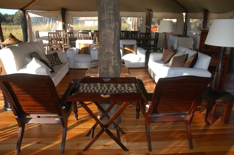 Elefanten, Hauptzelt, Hwange National Park, Lounge, Somalisa, Somalisa Camp, African Bush Camps, Beks Ndlovu