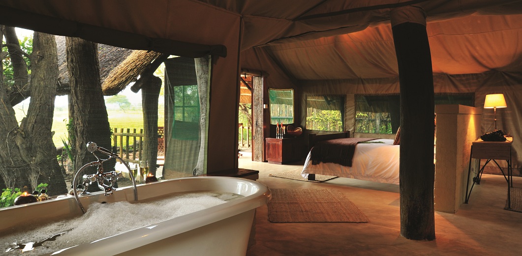 Hwange National Park, The Hide, Bad, Banne, Deluxe Zelt, Preston Family