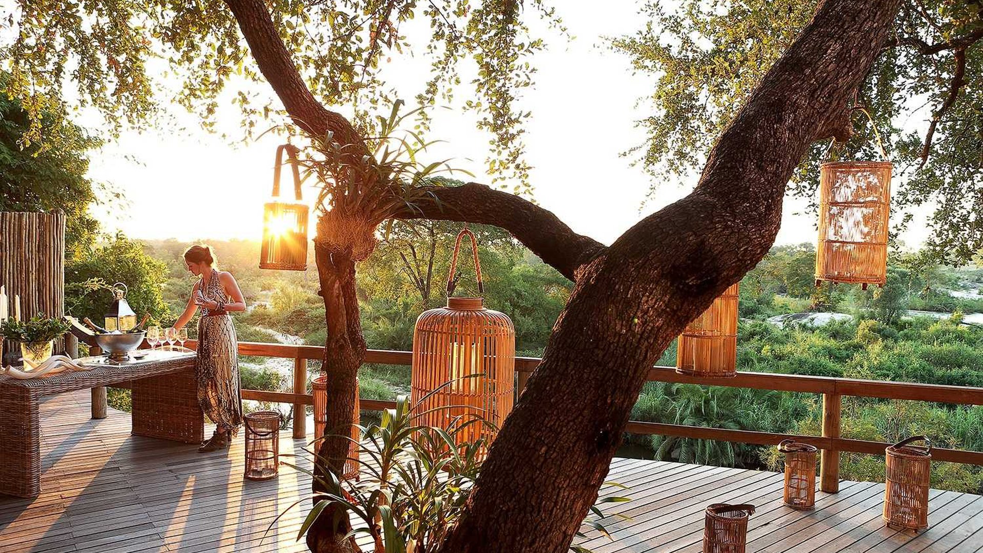 Londolozi Tree Camp: Getränke auf der Terrasse
