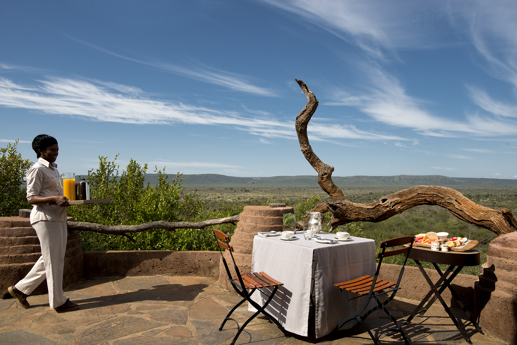 Madikwe Safari Lodge Dithaba: Frühstück auf der Terrasse