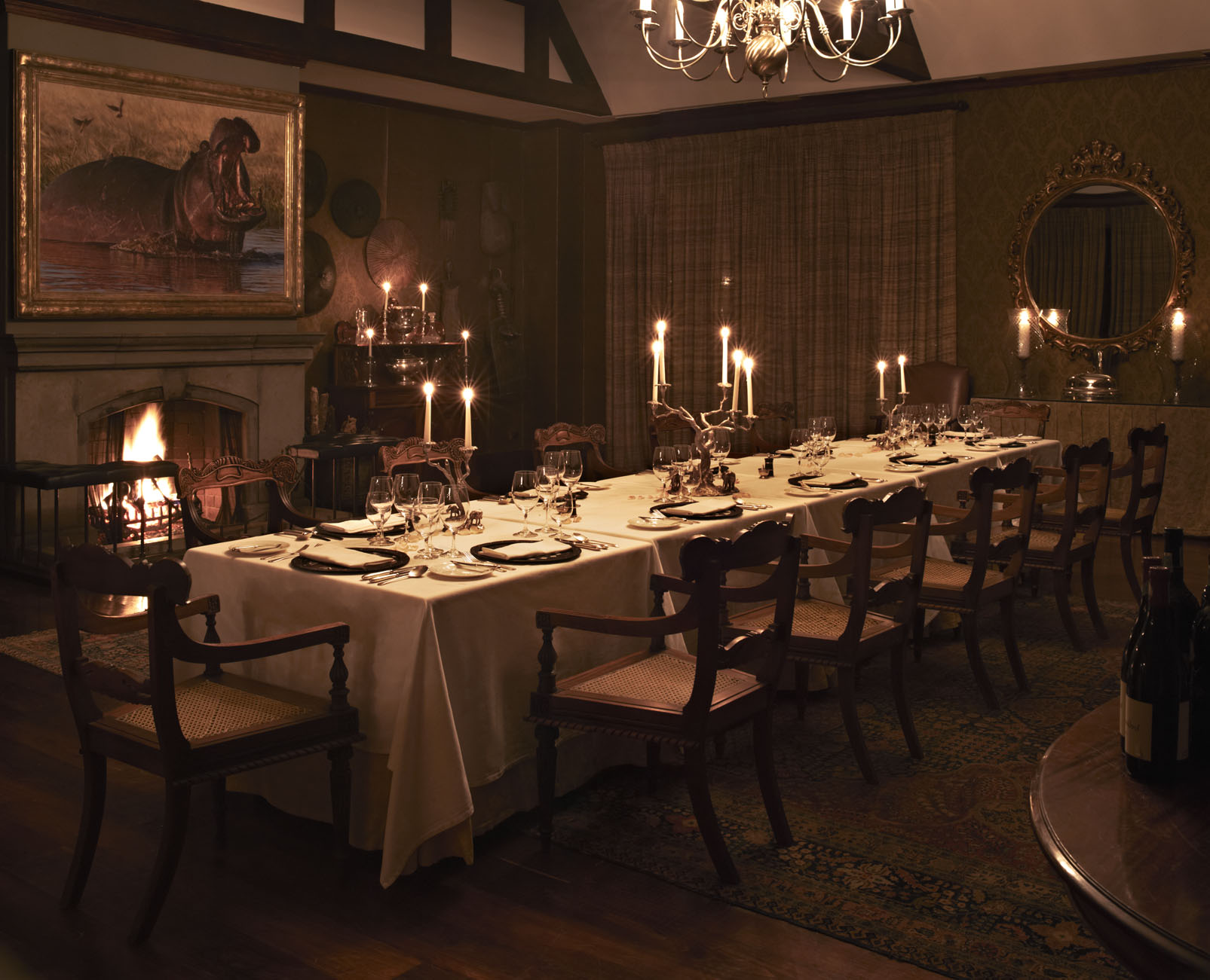 Singita Sasakwa Lodge: Dinnertafel