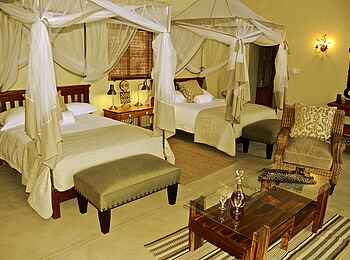 Camelthorn Lodge: Einzelbetten in einer Forest Villa Camelthorn Lodge: Einzelbetten in einer Forest Villa