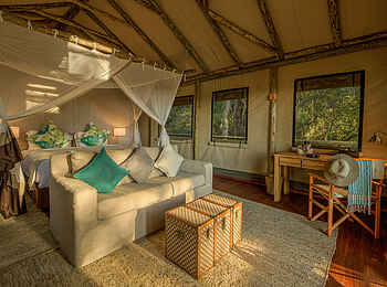 Setari Camp: Blick ins Zelt