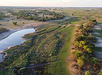 Luiana Plains Expedition Camp: Landschaft aus der Vogelperspektive