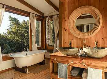 Tongabezi Lodge: Das Badezimmer des Dog House