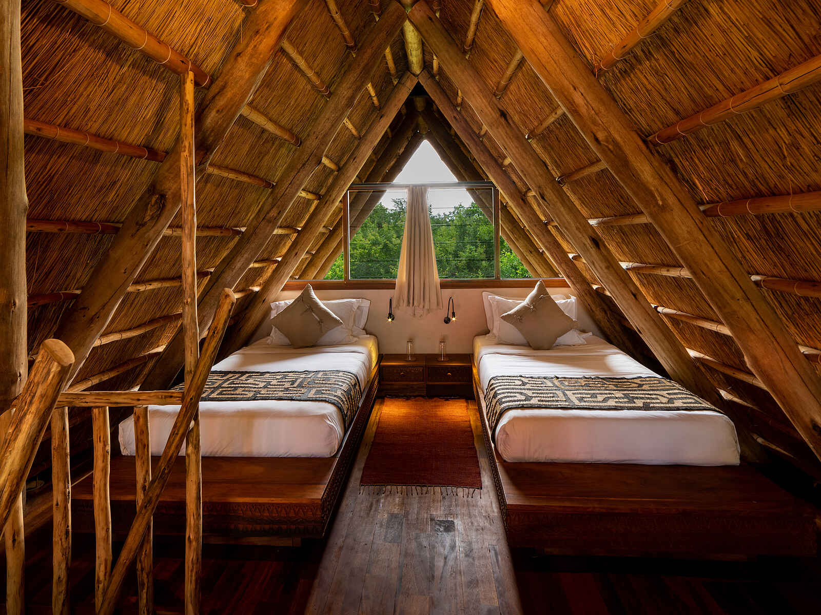 Nile Safari Lodge: eins der Schlafzimmer in der Familienvilla Nile Safari Lodge: eins der Schlafzimmer in der Familienvilla