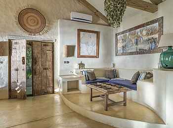 Tongabezi Lodge: Sitzecke im Nut House