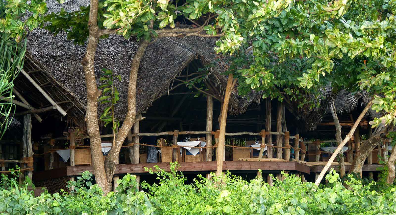 Fundu Lagoon: Blick auf das Restaurant Fundu Lagoon: Blick auf das Restaurant
