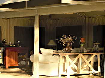 Ingwe Pan Camp: Blick in die Lounge Ingwe Pan Camp: Blick in die Lounge