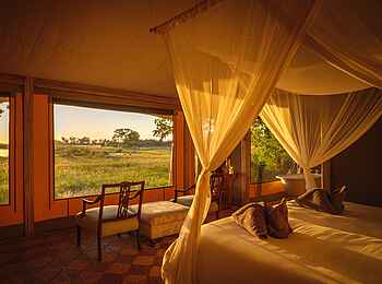 Cha Cha Metsi: Blick aus dem Familienzelt Cha Cha Metsi: Blick aus dem Familienzelt