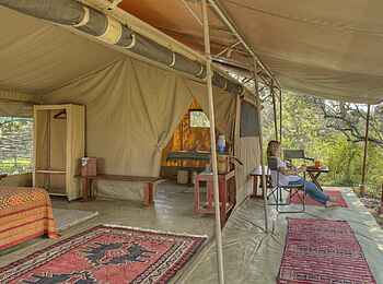 Ol Pejeta Bush Camp: Terrasse der Gästezelte Ol Pejeta Bush Camp: Terrasse der Gästezelte