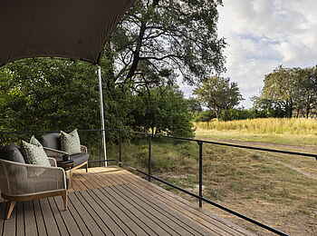 Chitabe Camp: Standard Tent Blick von der Terrasse
