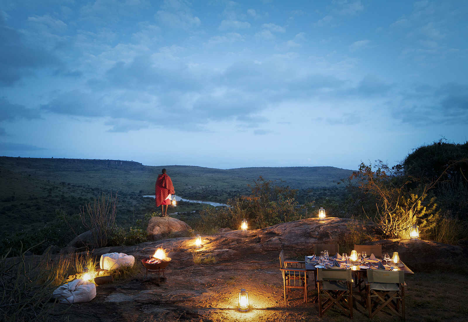 Loisaba Star Beds: Buschdinner Loisaba Star Beds: Buschdinner