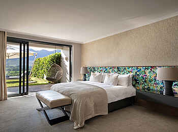 Mont Rochelle Hotel and Vineyard: Cap Classic Room Schlafbereich