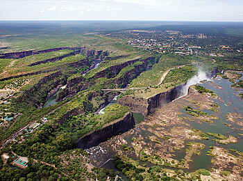 Matetsi Victoria Falls: Viktoriafälle aus der Luft Matetsi Victoria Falls: Viktoriafälle aus der Luft