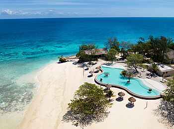 Bawe Island: Blick auf den Pool