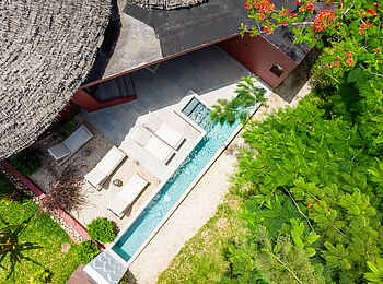 Gold Zanzibar Beach House & Spa: Die Jungle Villa aus der Vogelperspektive