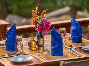 Mbali Mbali Gombe Lodge: Dinner draußen