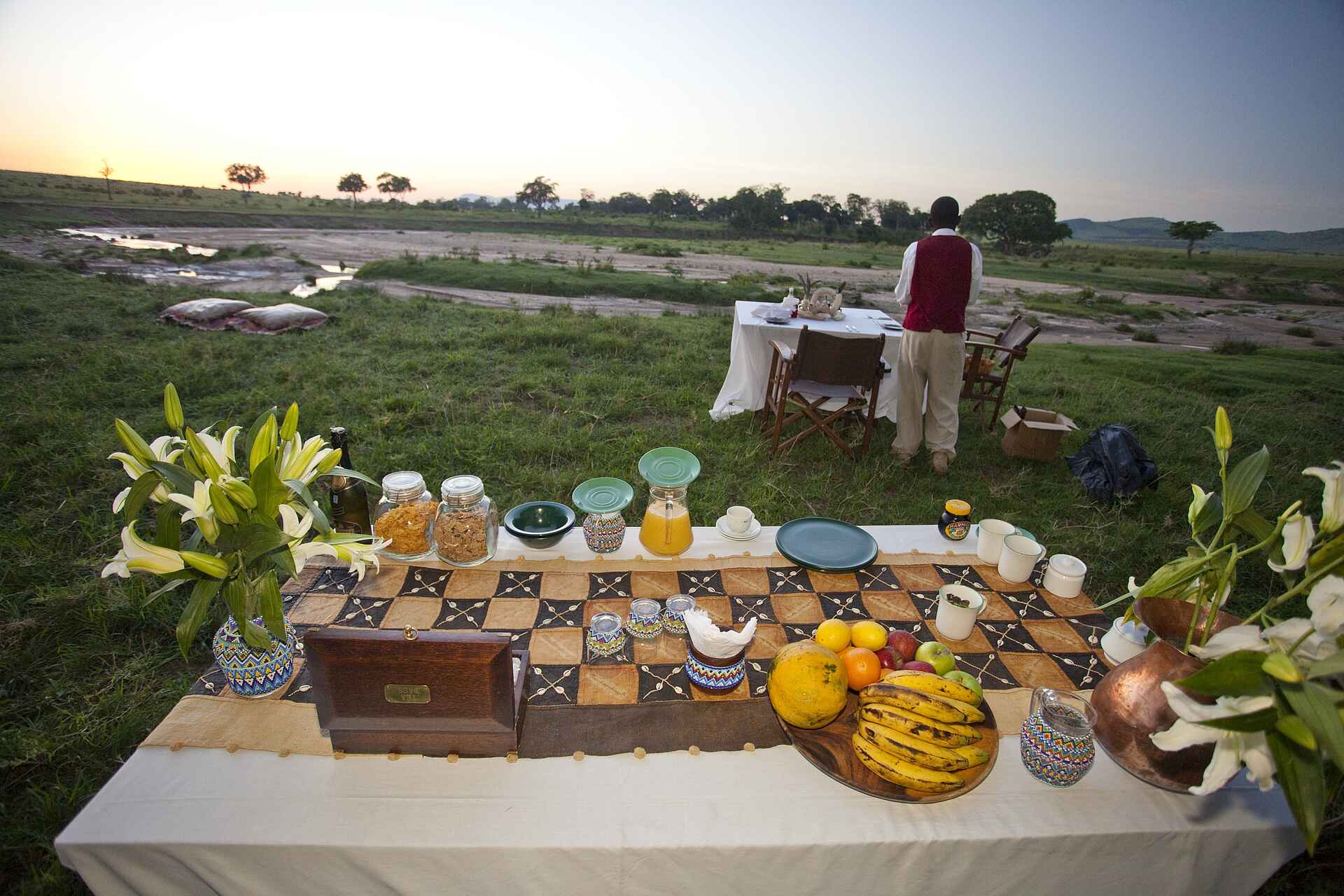 Aktivitäten, Brunch, Buschfrühstück, Mara National Reserve, Masai Mara, Afrikarma, Afrikarma Safaris, Afrikarma Safaris - Wildnis. Hautnah., Afrikarma.de, Sala's Camp, The Safari Collection