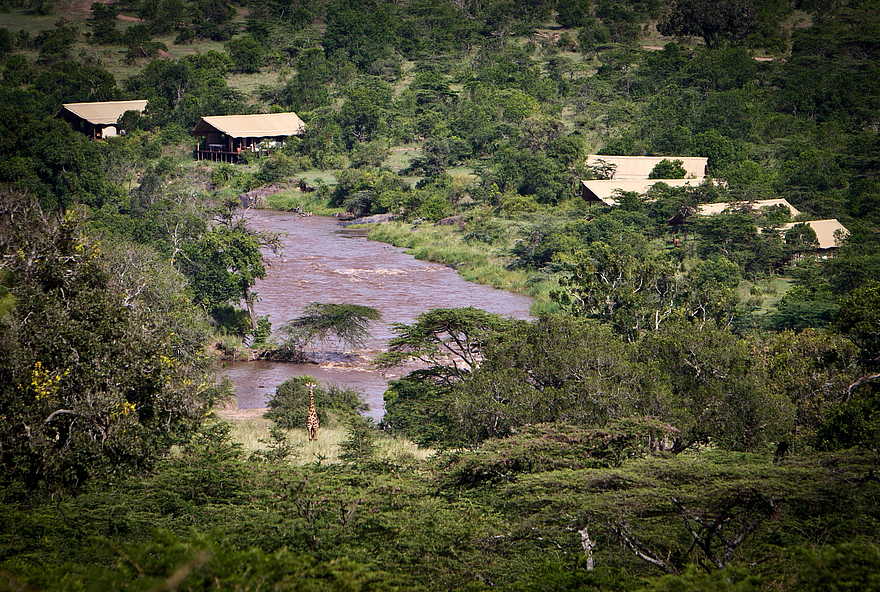 Karen Blixen Camp: Mara River vor dem Camp Karen Blixen Camp: Mara River vor dem Camp