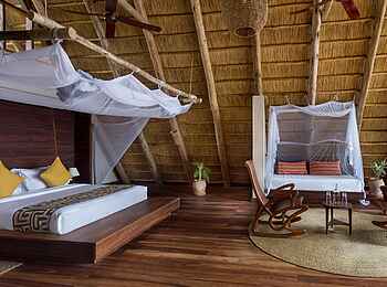 Nile Safari Lodge: Deluxe Banda im Familien Arrangement Nile Safari Lodge: Deluxe Banda im Familien Arrangement