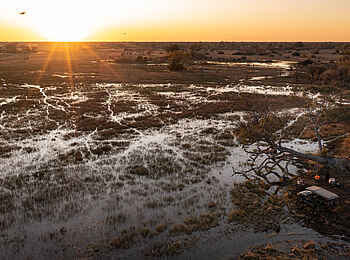 Okavango Explorers Camp: Der Blick über das Delta Okavango Explorers Camp: Der Blick über das Delta