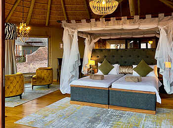 Namib Outpost: Schlafzimmer einer Suite Namib Outpost: Schlafzimmer einer Suite