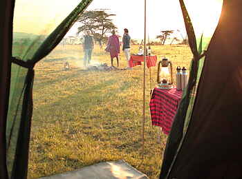 Naboisho Camp: Blick aus dem Zelt