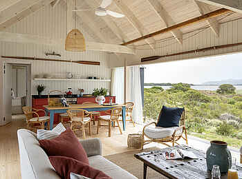 Coot Club: Port Boathouse Lounge, Küche und Ausblick