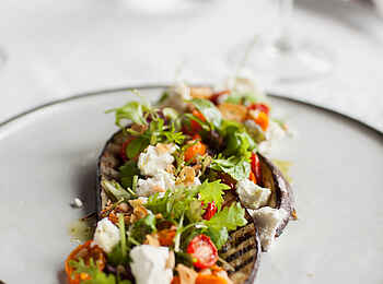 Ellerman House: Salat auf gegrillten Auberginen Ellerman House: Salat auf gegrillten Auberginen