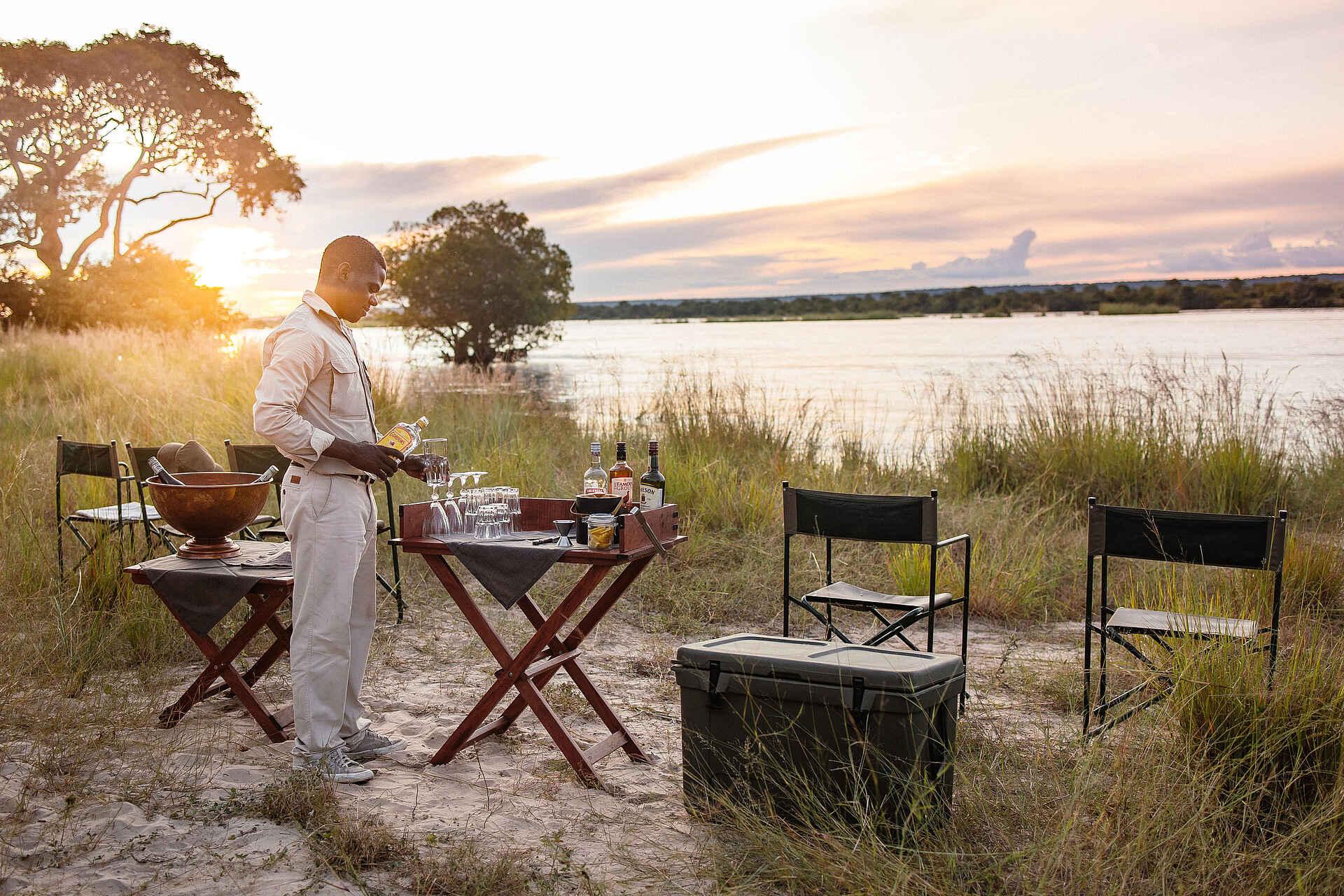 Tsowa Safari Island Lodge: Sundowner Drinks