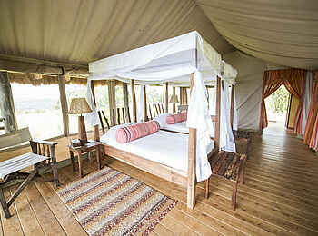 Mihingo Lodge: Gästezimmer Bett Mihingo Lodge: Gästezimmer Bett