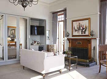 Ellerman House: Deluxe House Room - Sitzgruppe und Kamin Ellerman House: Deluxe House Room - Sitzgruppe und Kamin